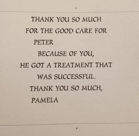 pamela peter thank you card