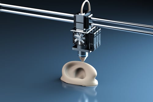 3d rendering 3d printer print prosthetic ear