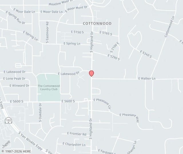 Location Map: 5445 South Highland Drive Salt Lake City, UT 84117